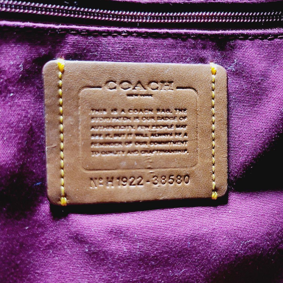 コーチ　ハンドバッグ　サットン　ホーボー　シグネチャー　PVC　レザー