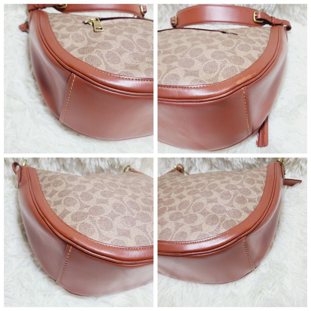 コーチ　ハンドバッグ　サットン　ホーボー　シグネチャー　PVC　レザー