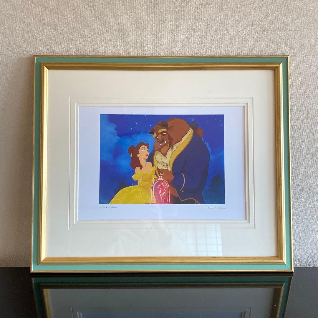美品　Disney ディズニー　美女と野獣の絵　額装