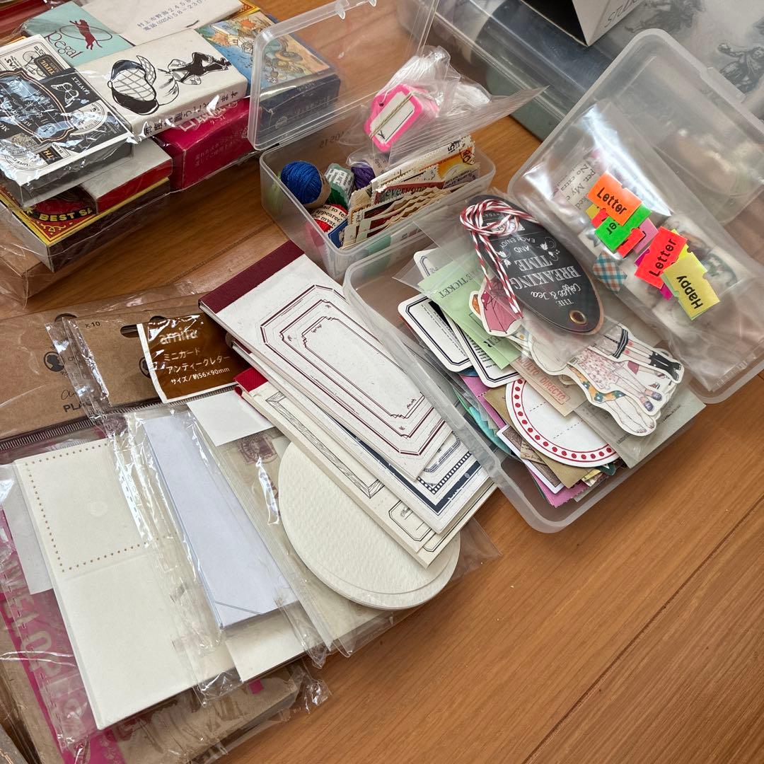 紙モノ　コラージュ素材　ノート　スタンプ　おすそわけファイル　ジャンクジャーナル