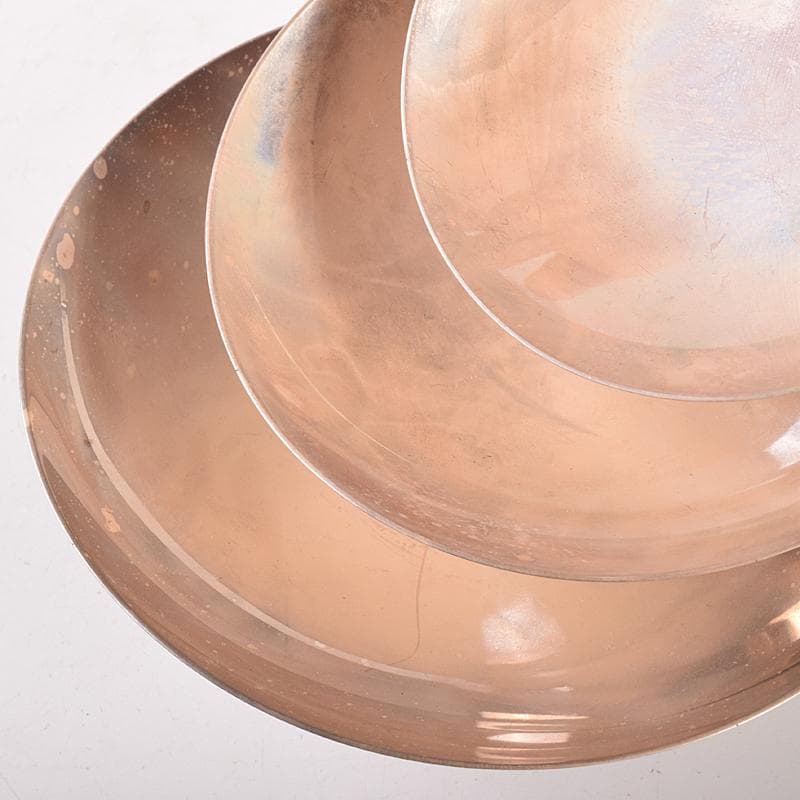 大阪尚美堂造 純銀製 三重盃 三ツ盃 約208g 共箱 F