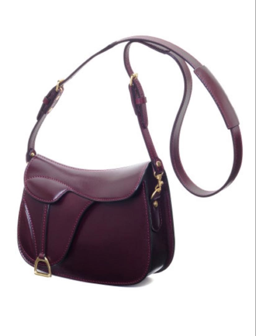 いたがき　バーガンディ レザー ハンドバッグ