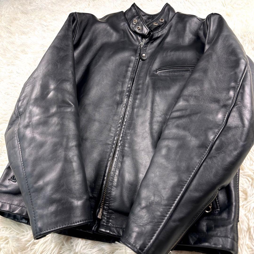 Schott 641 40黒レザージャケット schott 641 シングルライダース 40 L