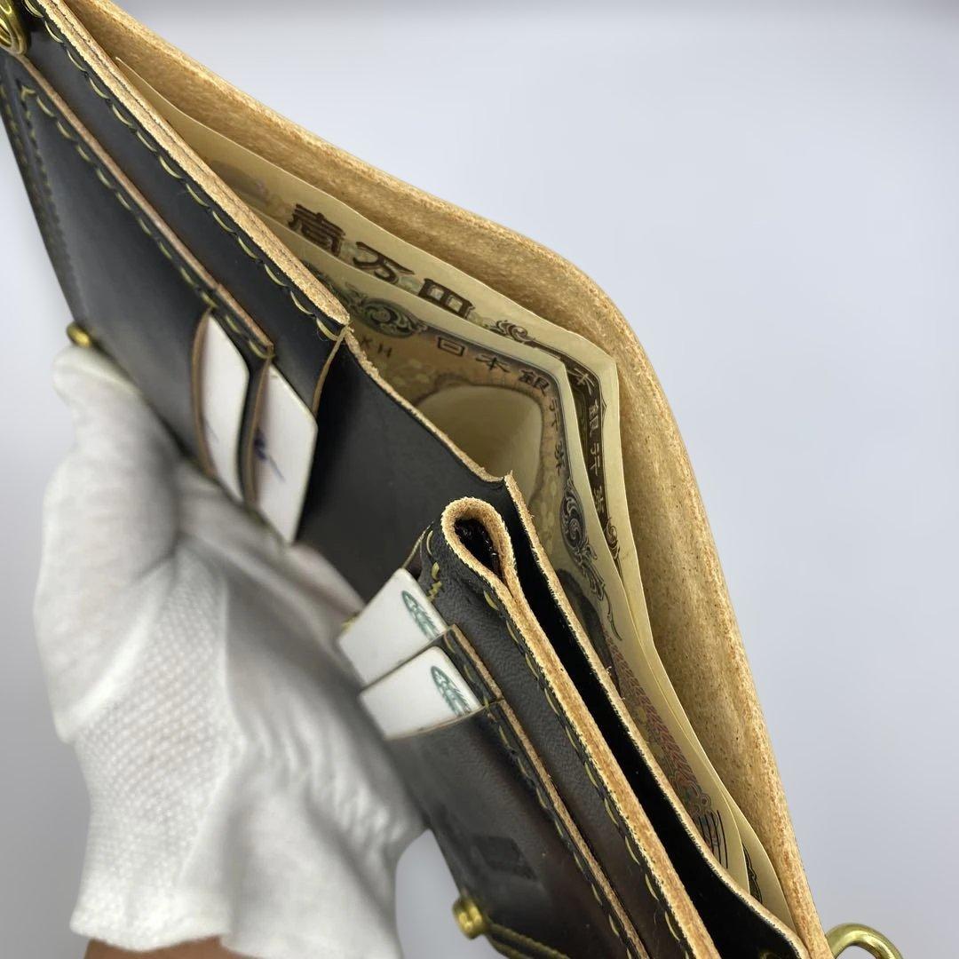 無骨！お札折らずに収納できる無骨な手染めミドルトラッカーウォレット BTW