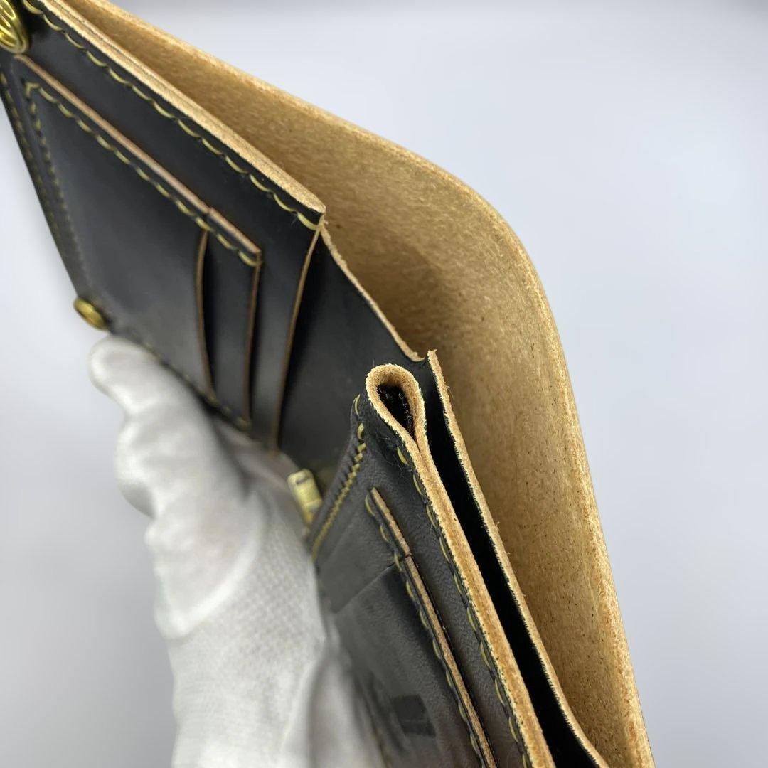 無骨！お札折らずに収納できる無骨な手染めミドルトラッカーウォレット BTW