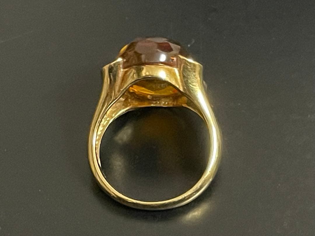 ひろ　K18 オレンジガーネット ダイヤ0.8ct リング 6.1g