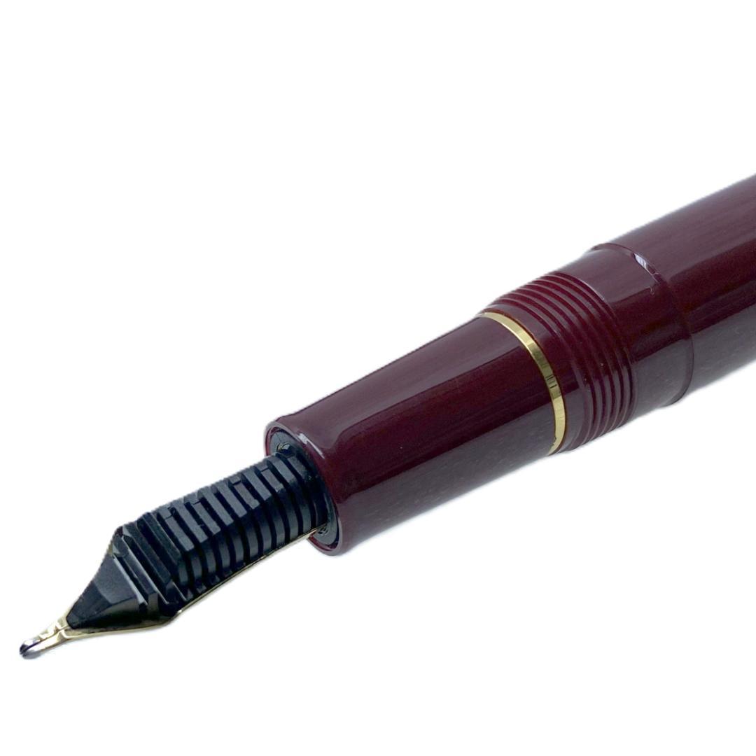 美品 14K セーラー万年筆 1911 NAG 長刀研ぎ ワインレッド 筆ペン色付き