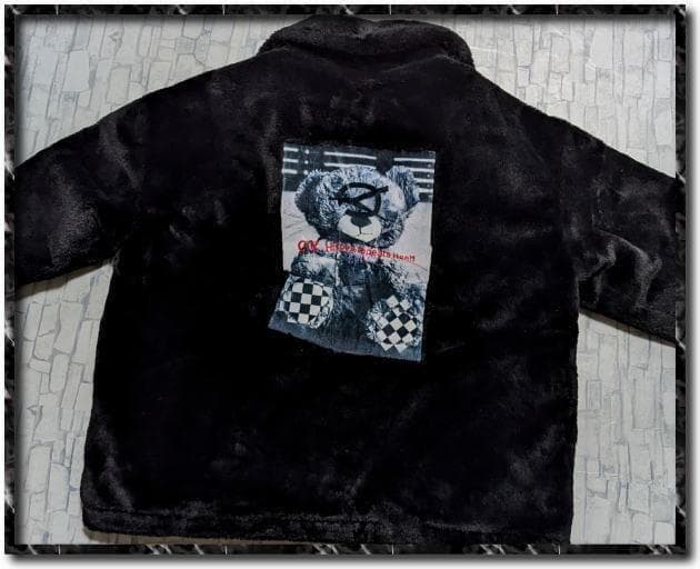 い*ー様 オーワイ　ジップアップフェイクファージャケット　黒