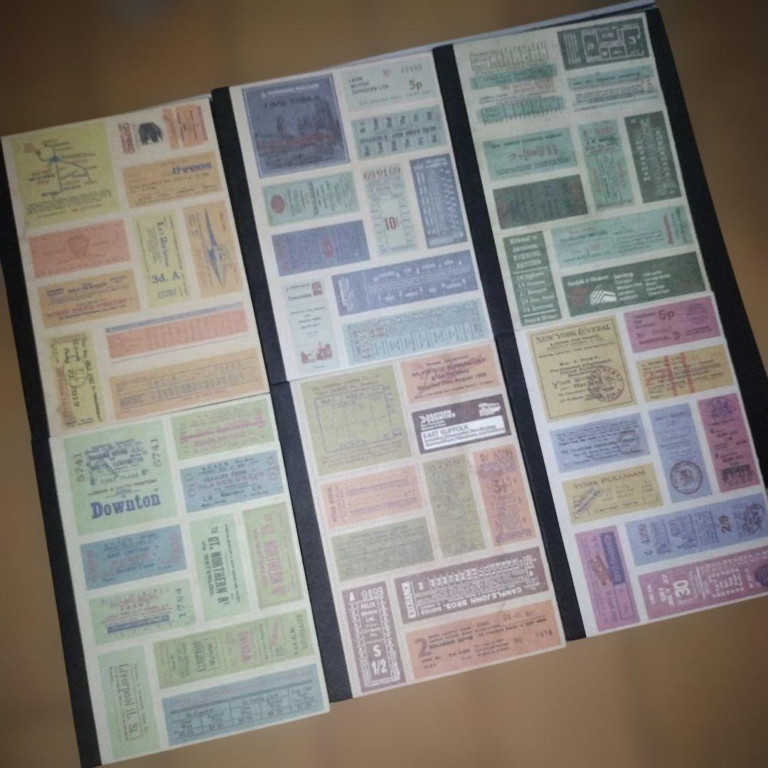 一部使用済み】チケット風コラージュ素材 まとめ売り 一部使用済