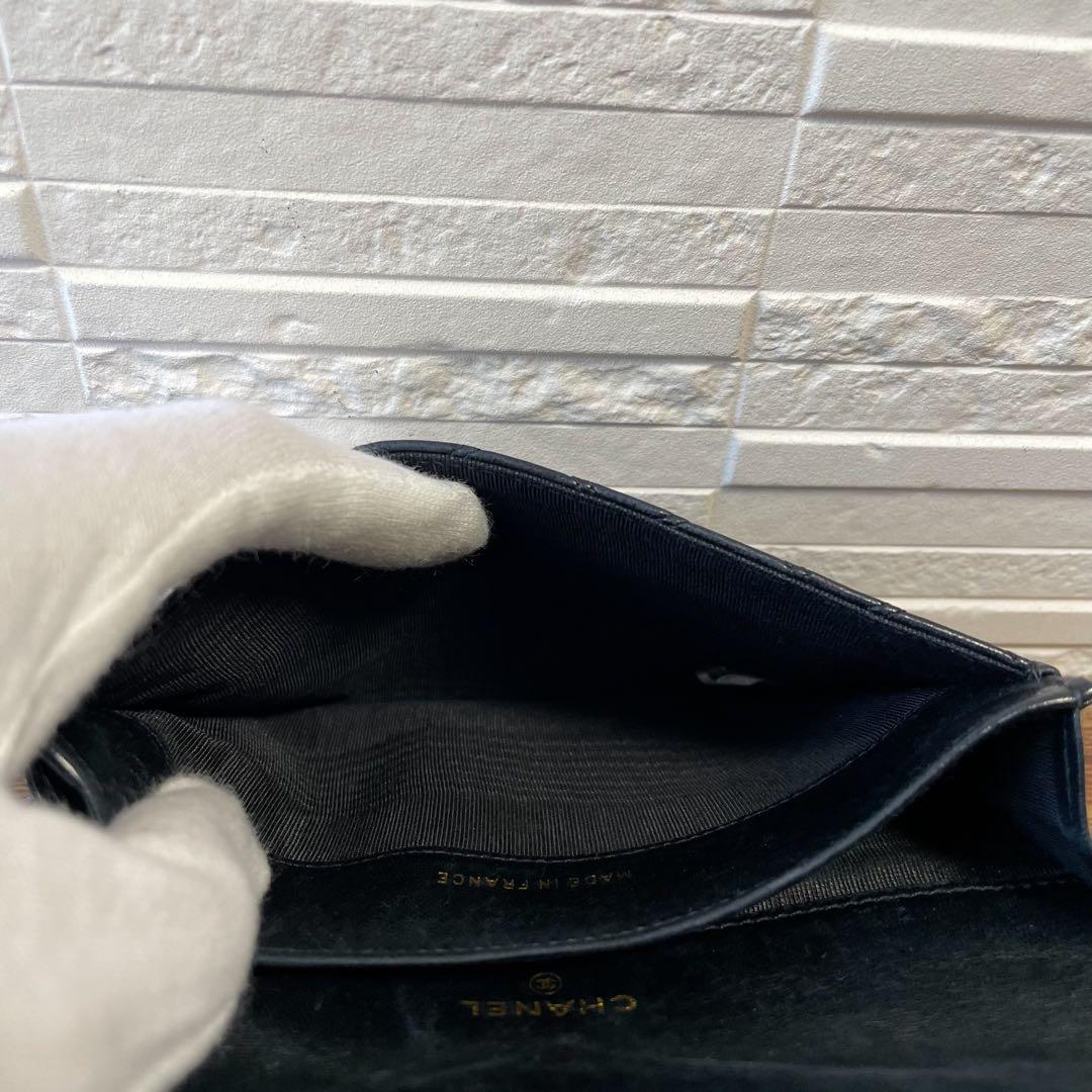 シャネル マトラッセ レザー 財布 ケース カードケース ビコローレ