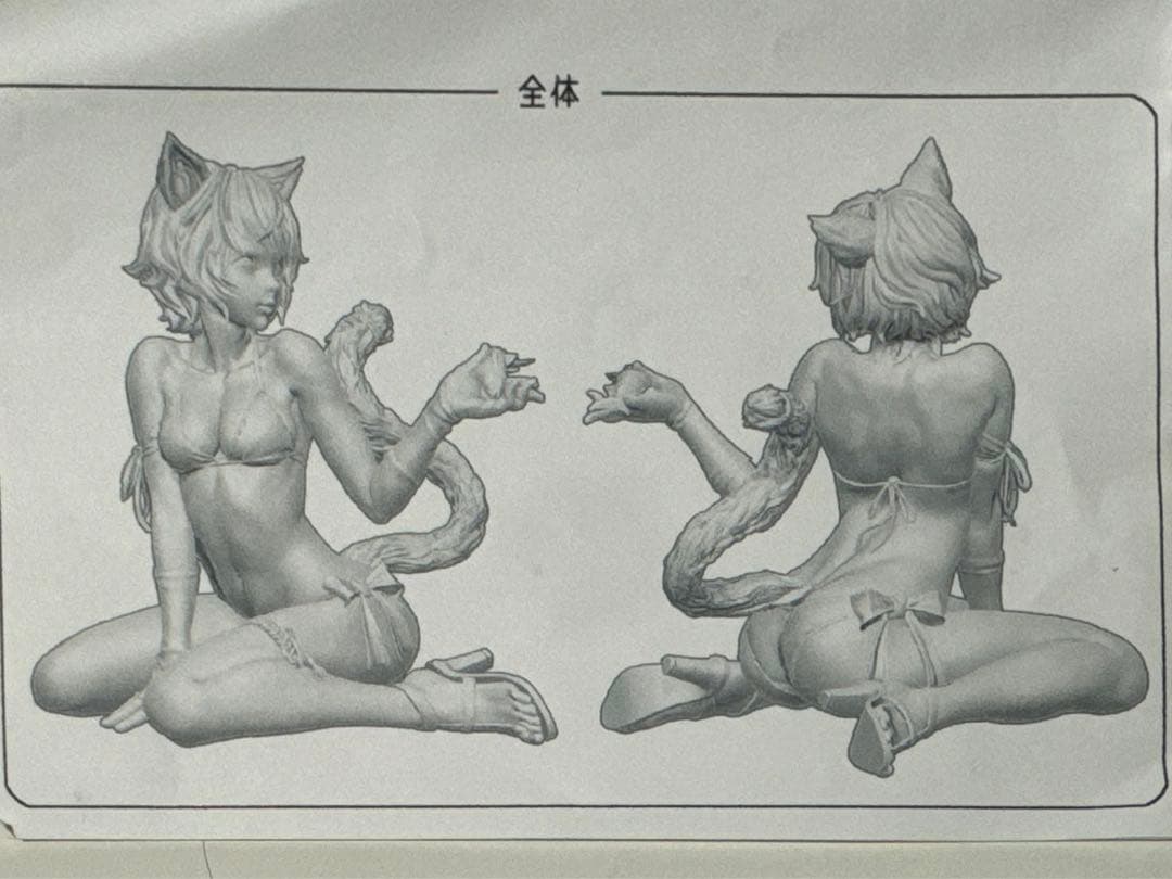 ワンフェス限定コマッコウ小抹香マルスズキ+水着猫 フィギュア 未塗装