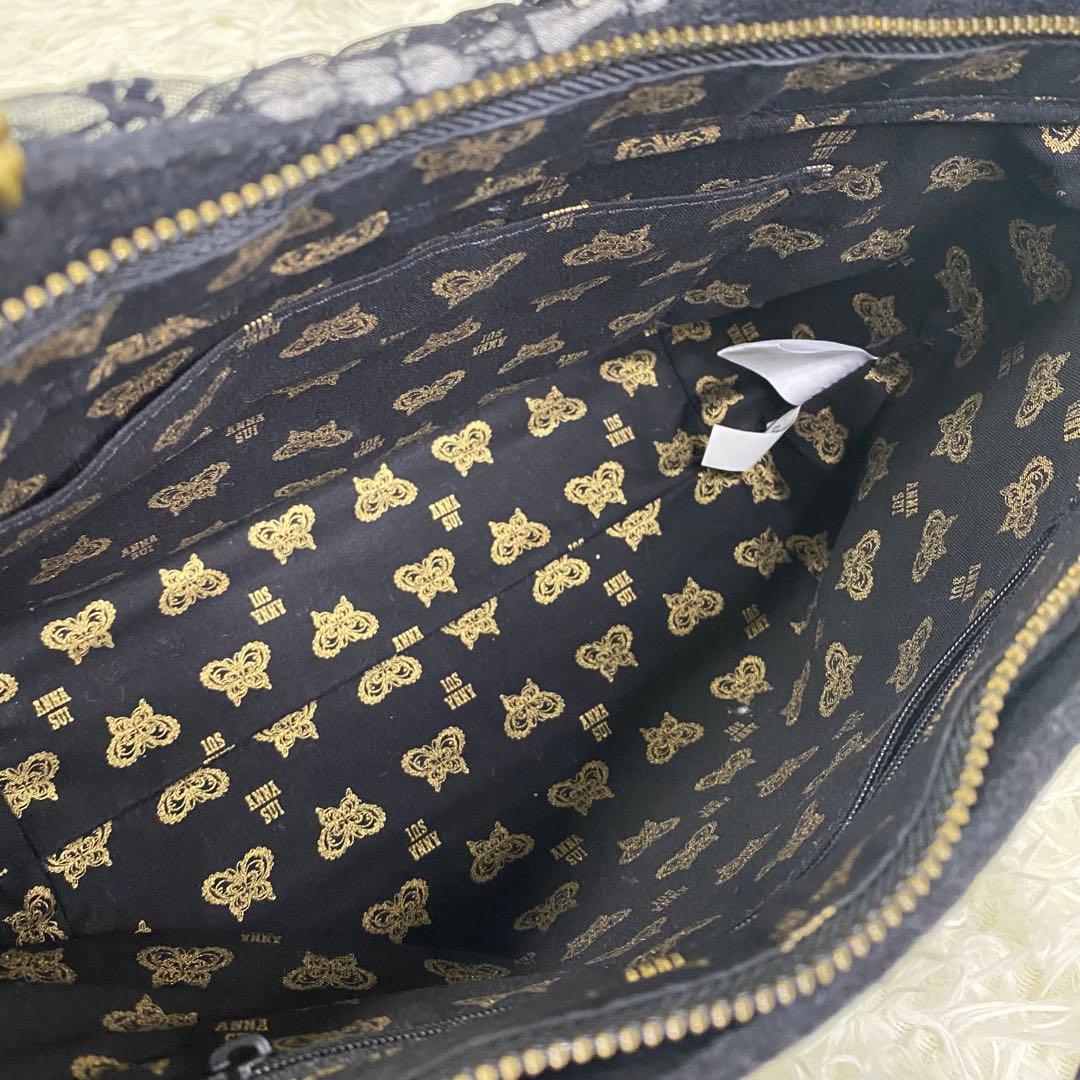 【★銀猫★】ANNA SUI 2way ハンド ショルダーバッグ ブラック