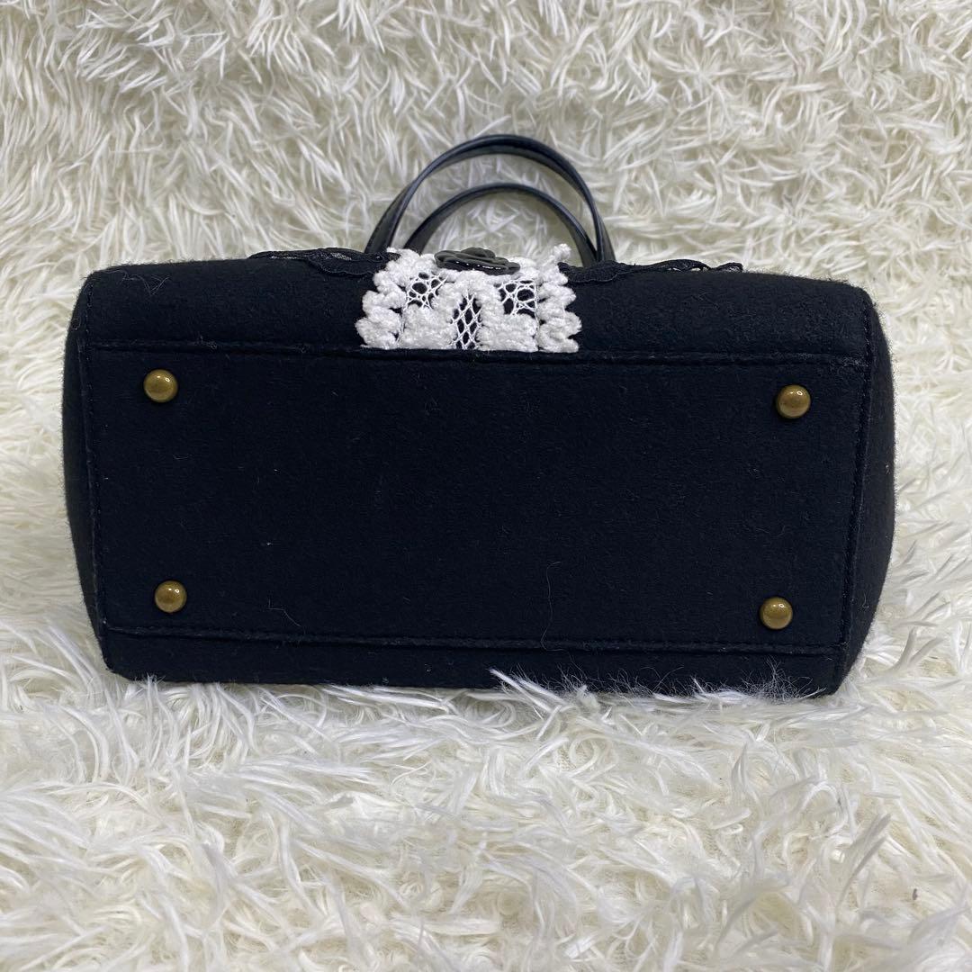 【★銀猫★】ANNA SUI 2way ハンド ショルダーバッグ ブラック