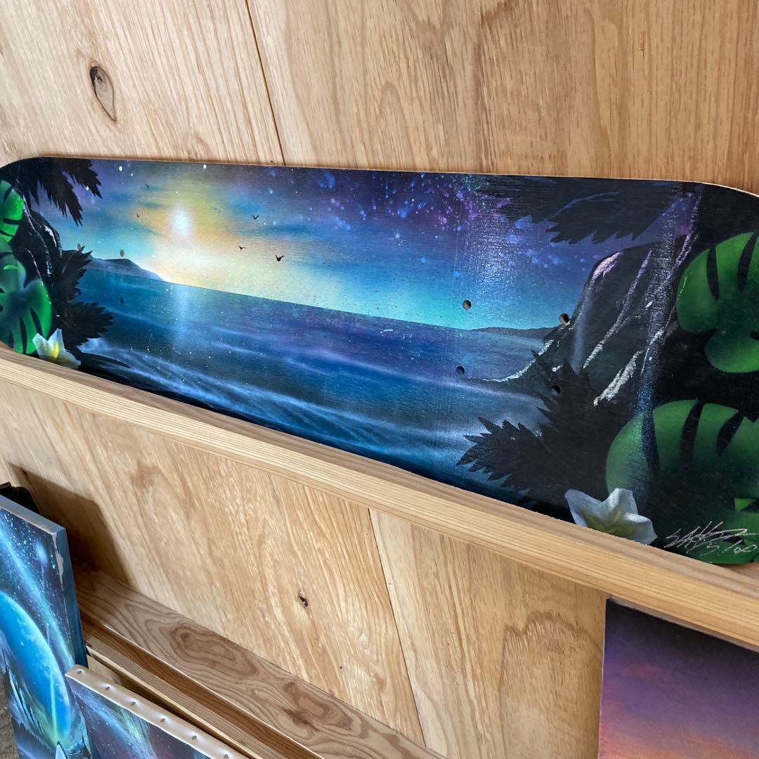 海と夕日のグラフィック スノーボード スプレーアート