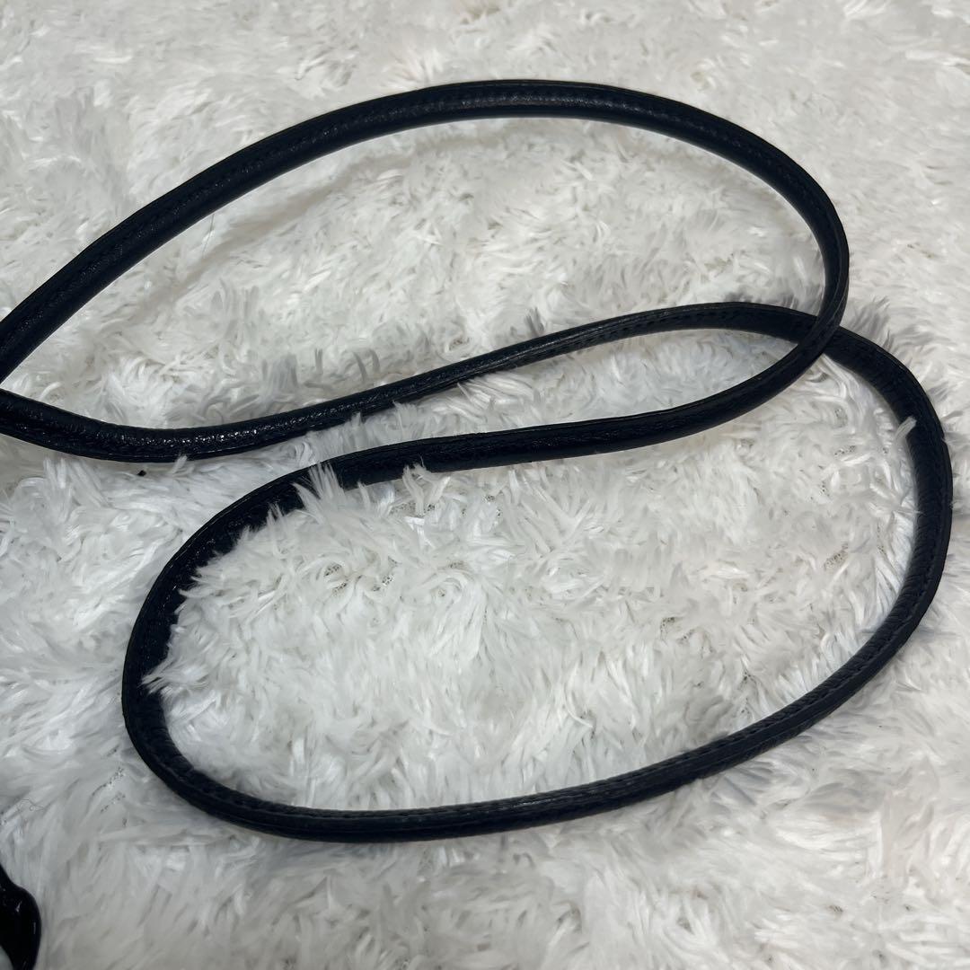 【美品】イルビゾンテ クロスボディバッグ　サコッシュ　レザー　本革　ブラック