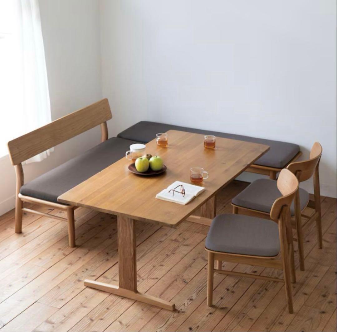 無印良品 木製リビンダイニングテーブル 幅130×奥行70×高さ65cmオーク材