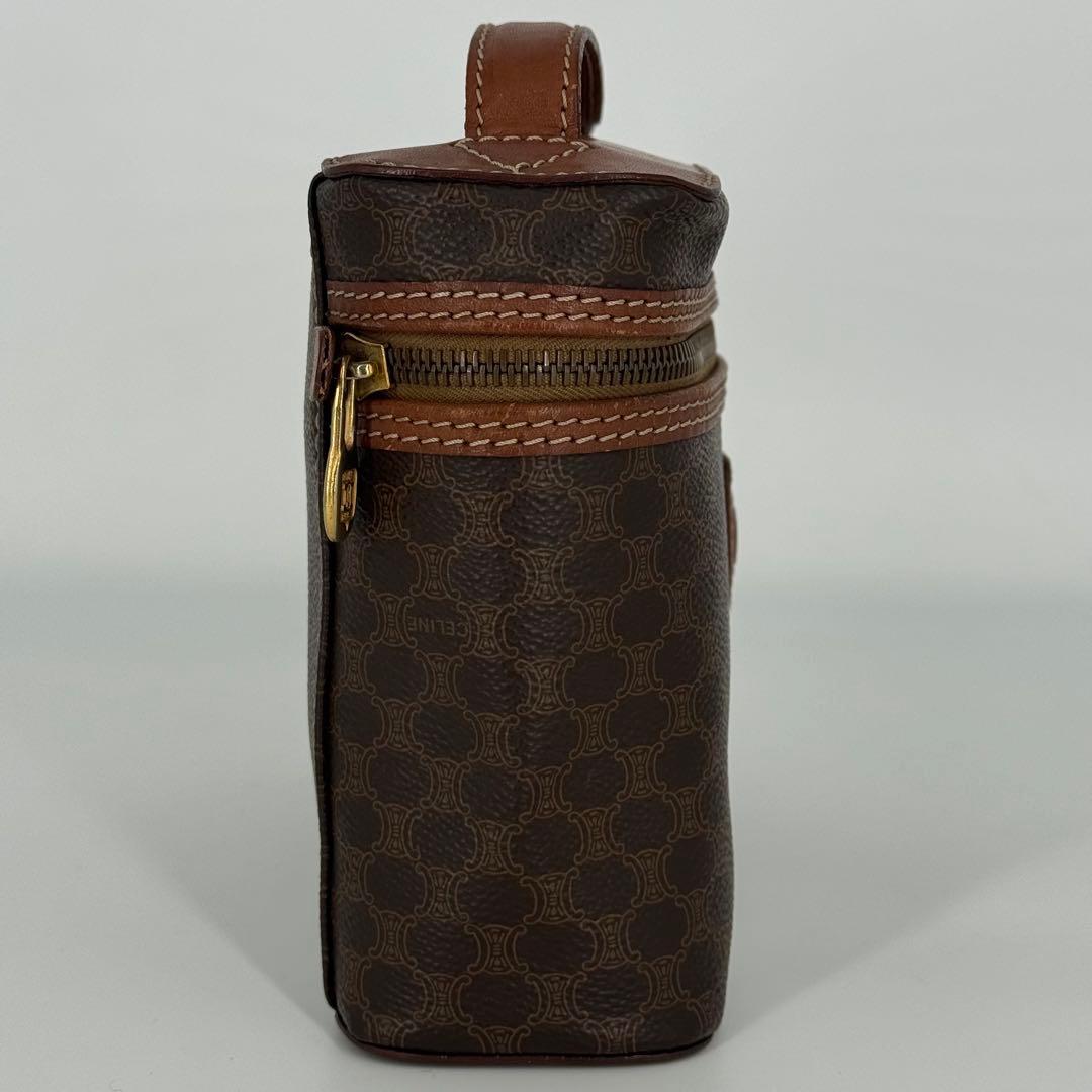 CELINE セリーヌ バニティバッグ マカダム柄 トリオンフ PVC ブラウン