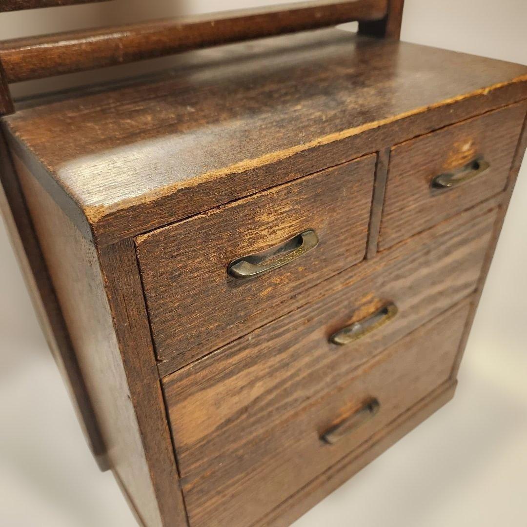 レトロ 鏡台 姿見 小引き出し古家具 時代家具 和モダン スタンドミラー