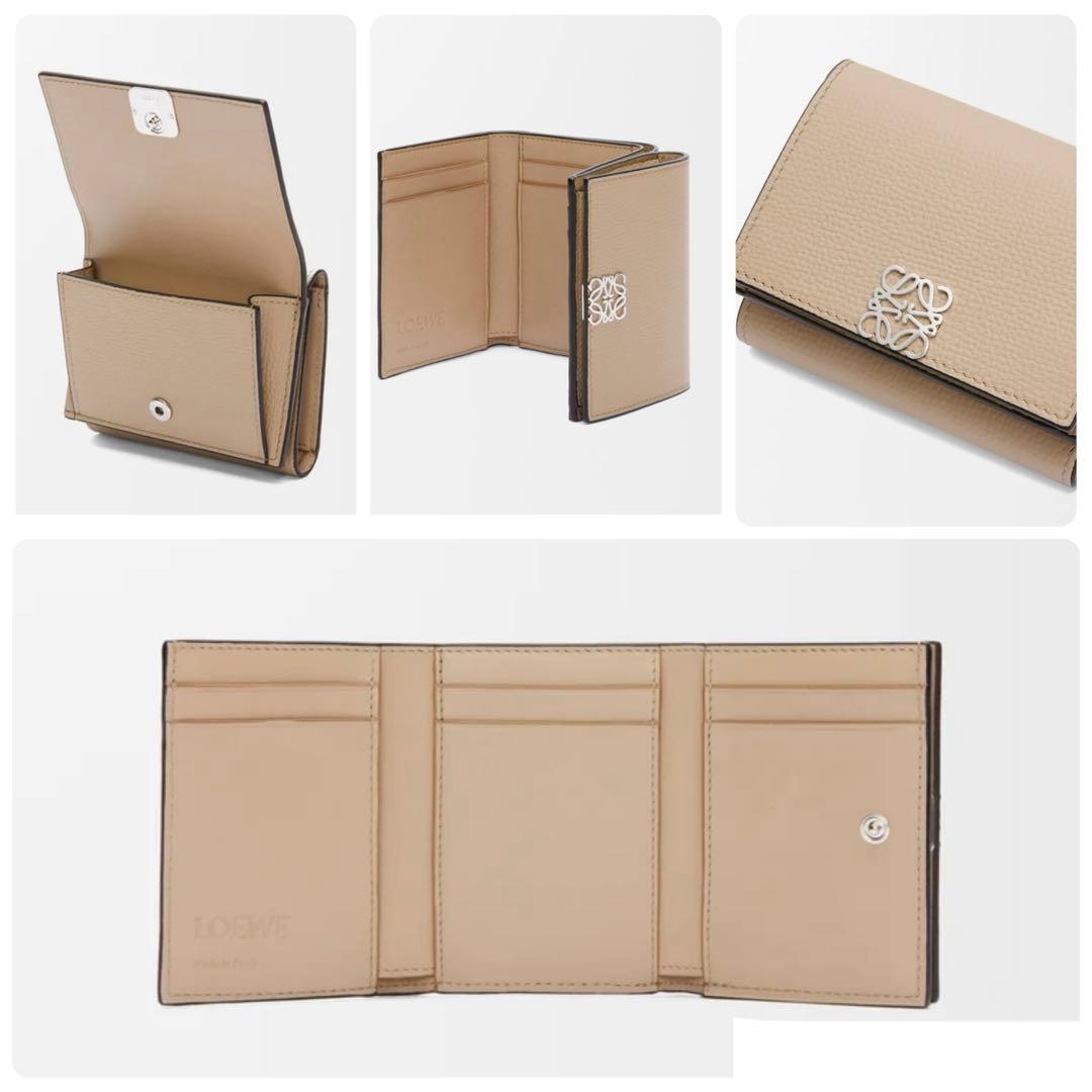 ロエベ アナグラム トライフォールド ウォレット（ペブルグレインカーフ）サンド