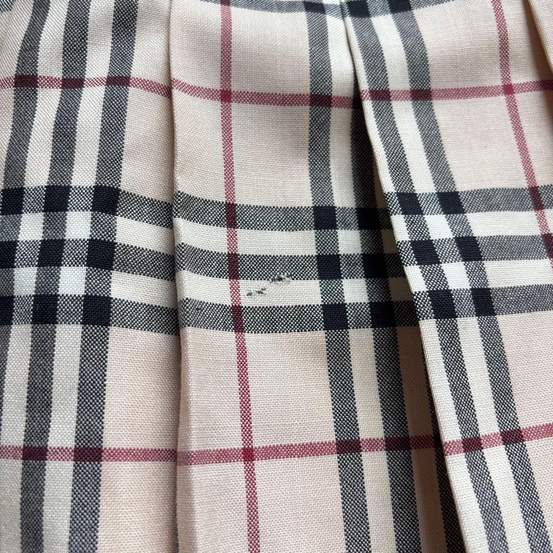 バーバリーロンドン ラップ風 プリーツスカート ベージュ ノバチェック