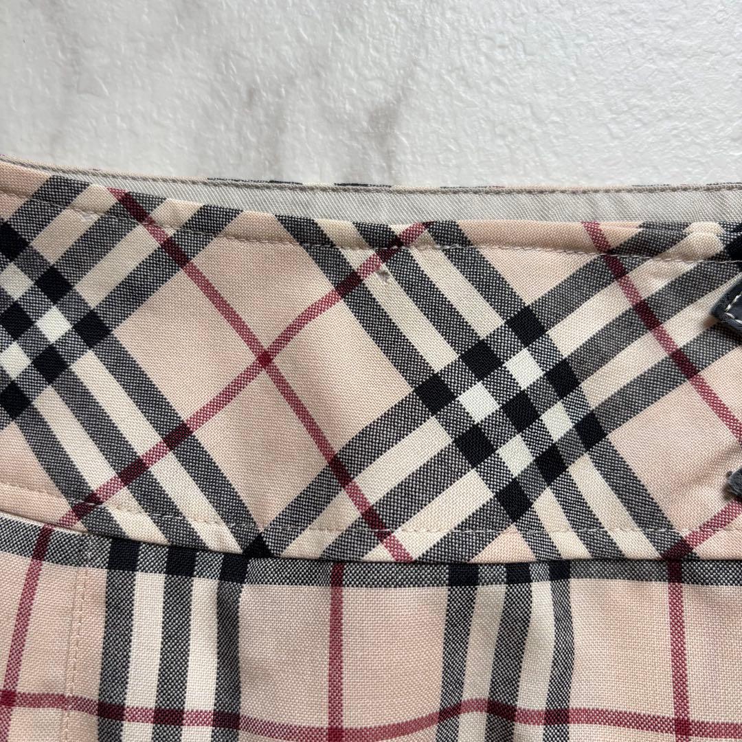バーバリーロンドン ラップ風 プリーツスカート ベージュ ノバチェック