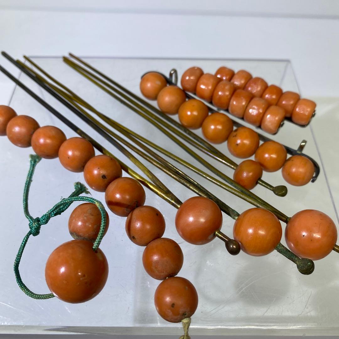 本赤珊瑚　玉　簪　93g チヒチ　東さ8-0107☆1F 本赤珊瑚 極美品 玉、アクセ、かんざしセット 27g 東K8-0131☆1F