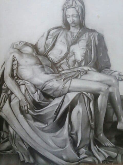 F6サイズ  紙に鉛筆または色鉛筆 額縁無し