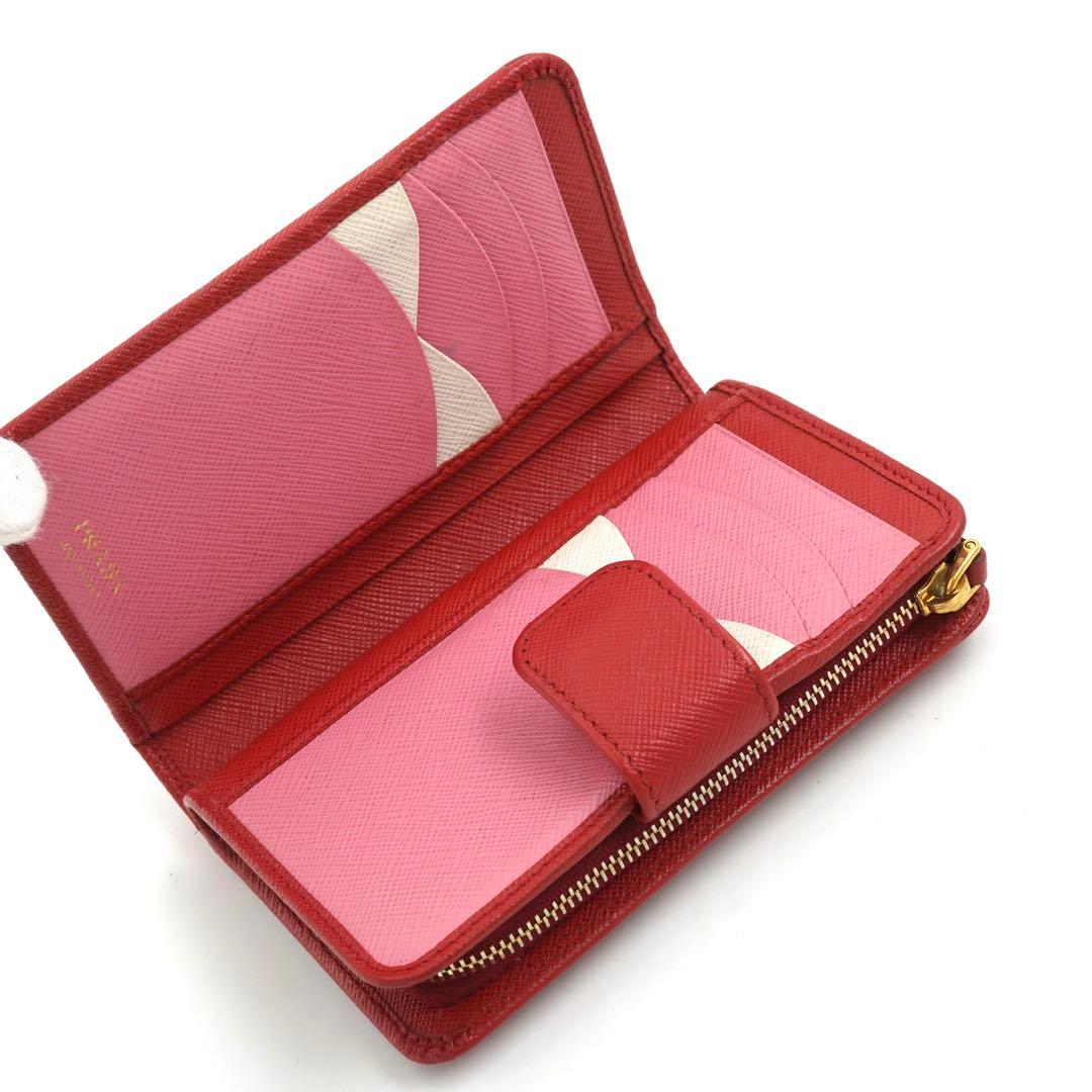 ✨未使用展示品✨ PRADA ミニ財布 サフィアーノレザー 二つ折り L字