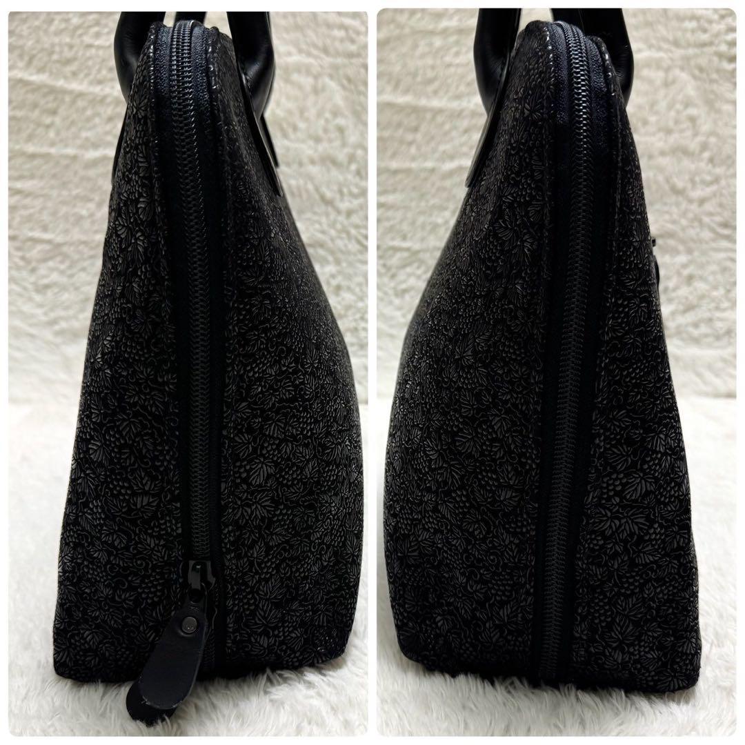 【専用】高級 印傳の山本 ラウンドファスナー ハンドバッグ 葡萄柄 和装 洋装