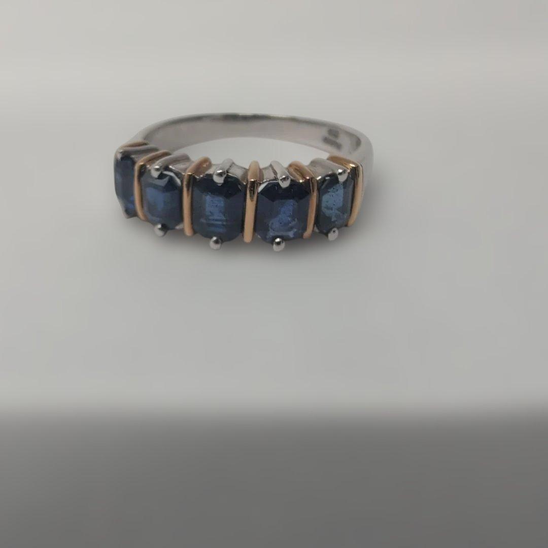 ブルーサファイア　土台（プラチナ900 ｋ18）指輪