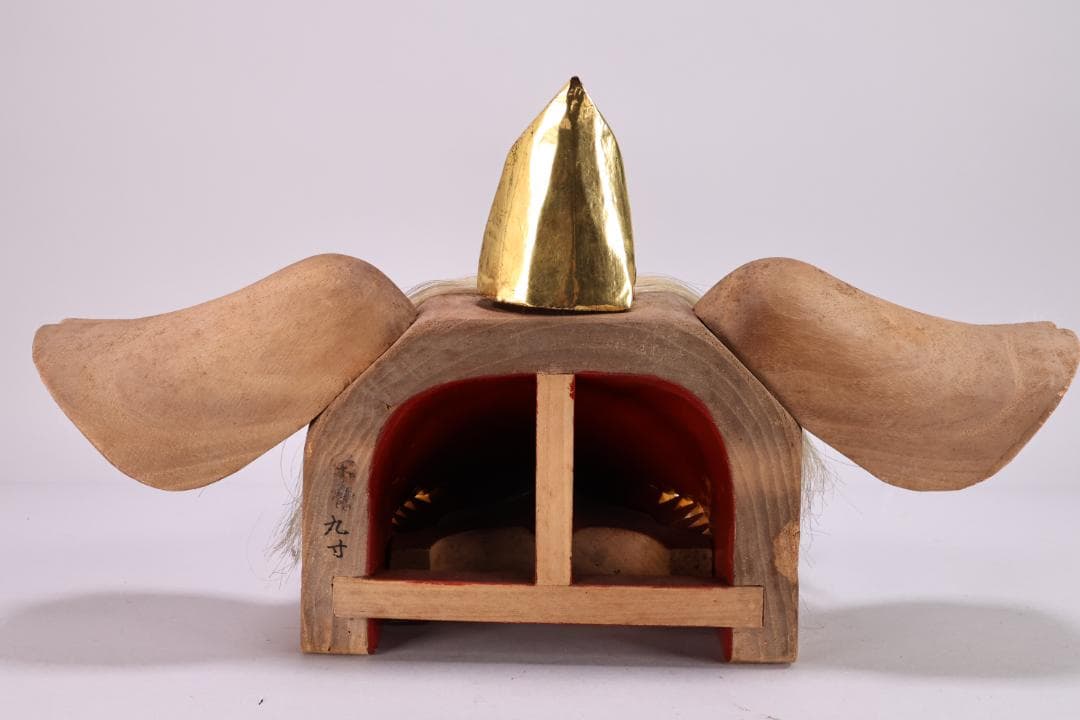 伝統工芸品 特大 郷土民芸品 栄秀作 加賀獅子頭 9寸 置物 共箱