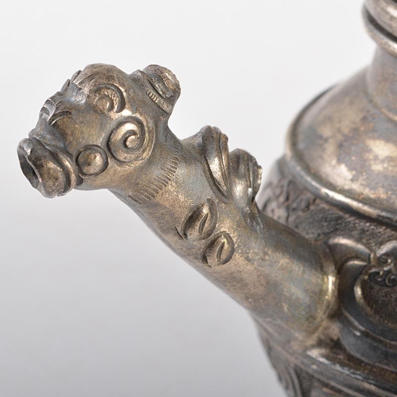 中国 白銅 饕餮文 神獣摘 水注 水滴 V R7117