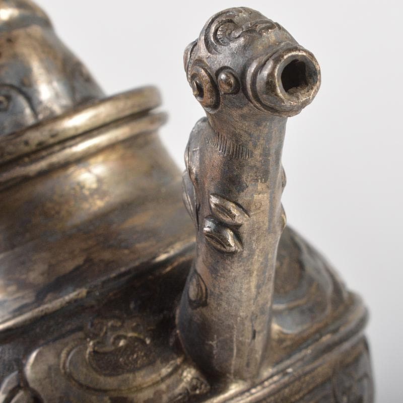 中国 白銅 饕餮文 神獣摘 水注 水滴 V R7117