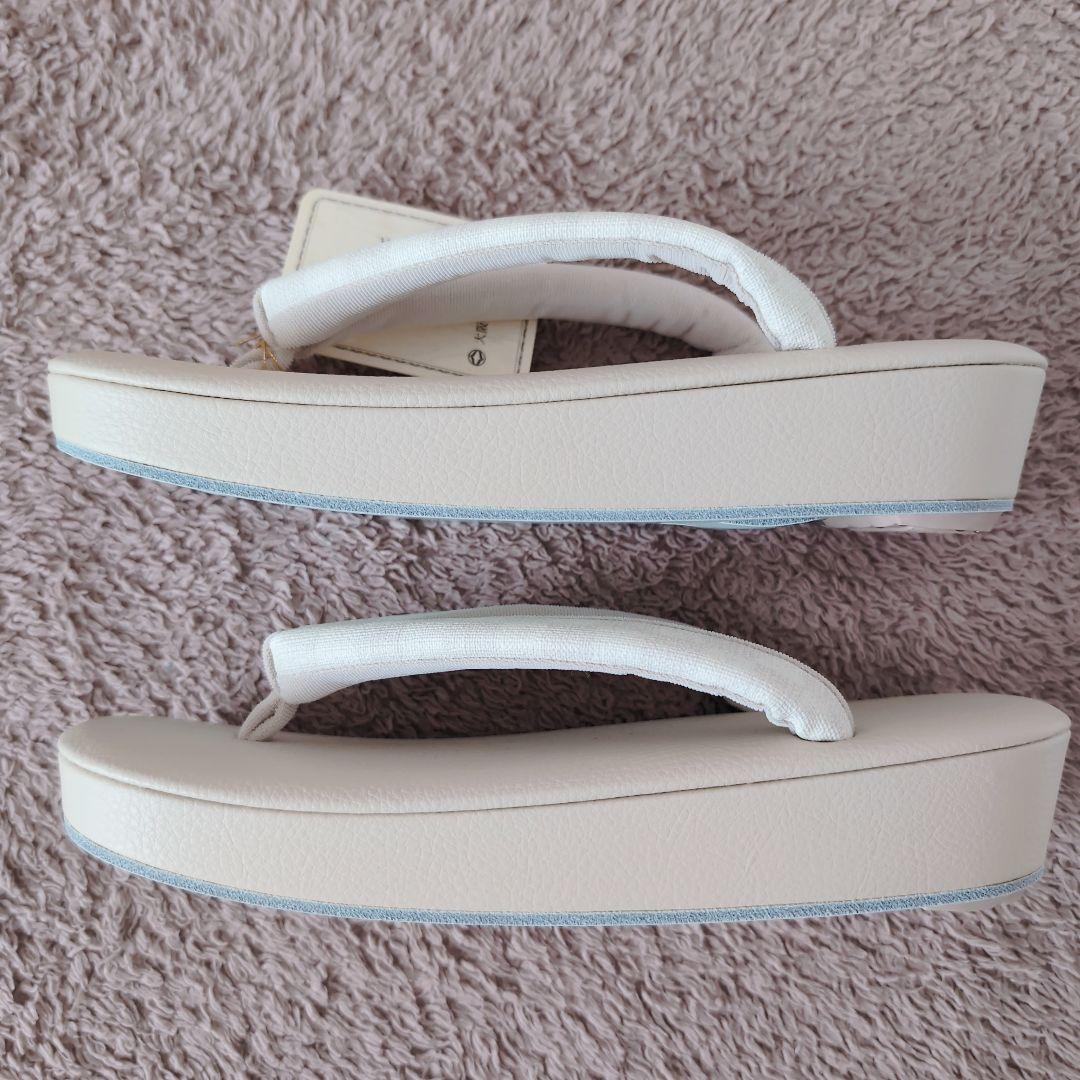 未使用✨岩佐　和装　バッグ　草履　市松模様　白