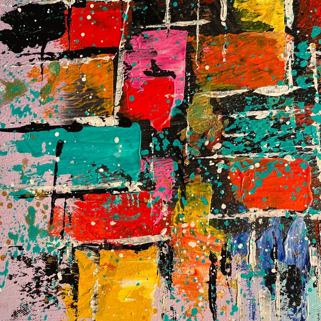 手書き油絵 抽象画 ウォールアート 額付 絵画 インテリア 油彩画