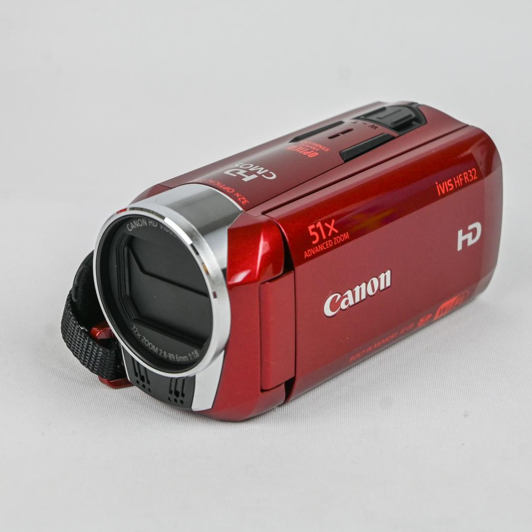 動作品】Canon ivis HF R32 ハンディビデオカメラ レッド