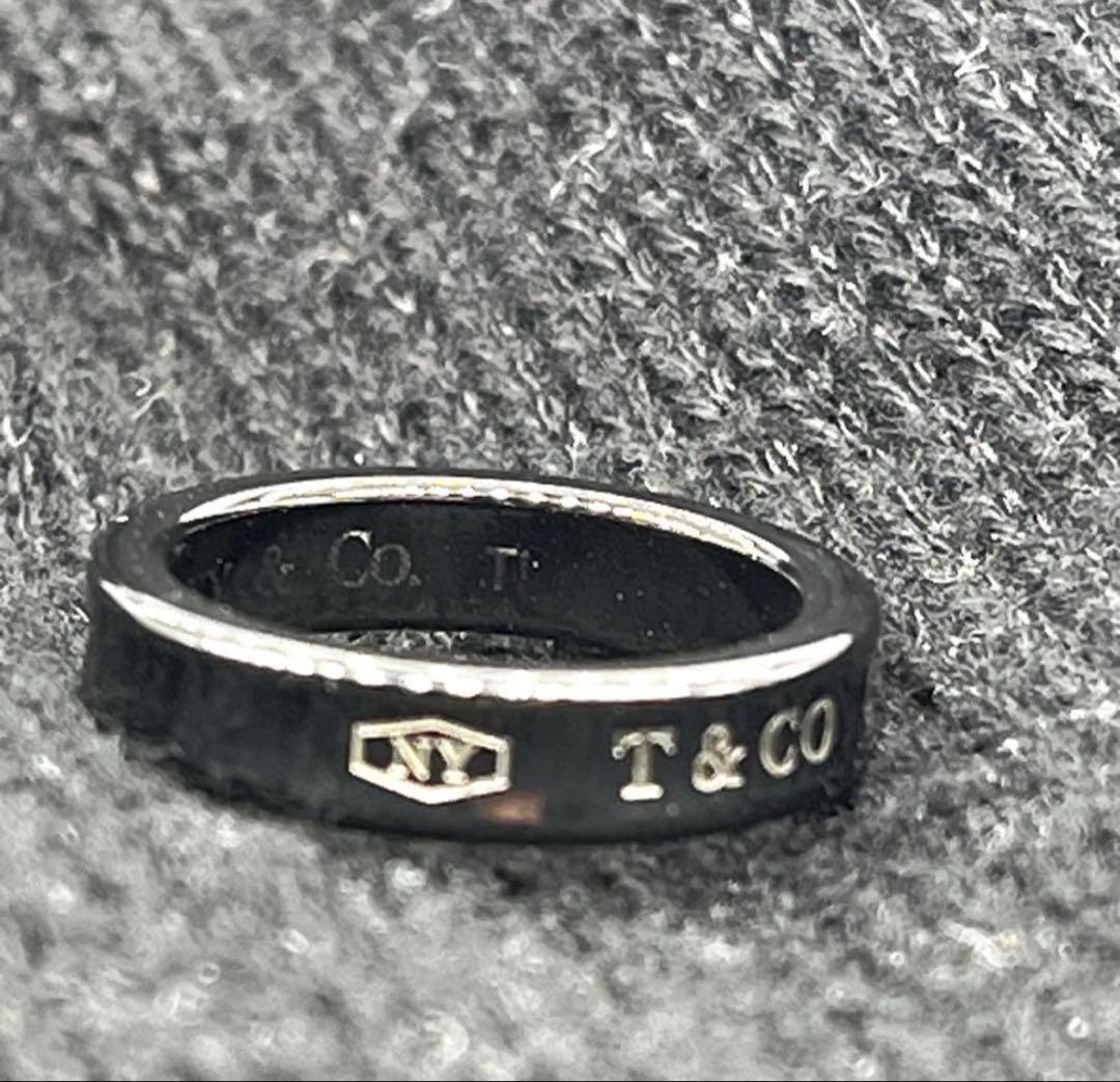 s*a様 美品✨ TIFFANY ブラックチタン ナローリング 指輪 16号 大
