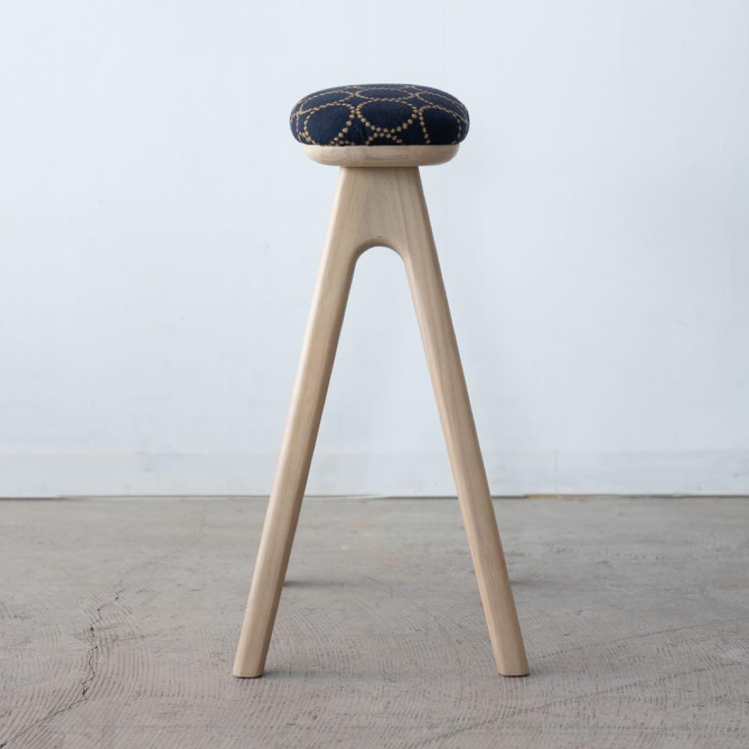 キッチンスツールNA H630＋ミナ ペルホネン タンバリン ネイビー