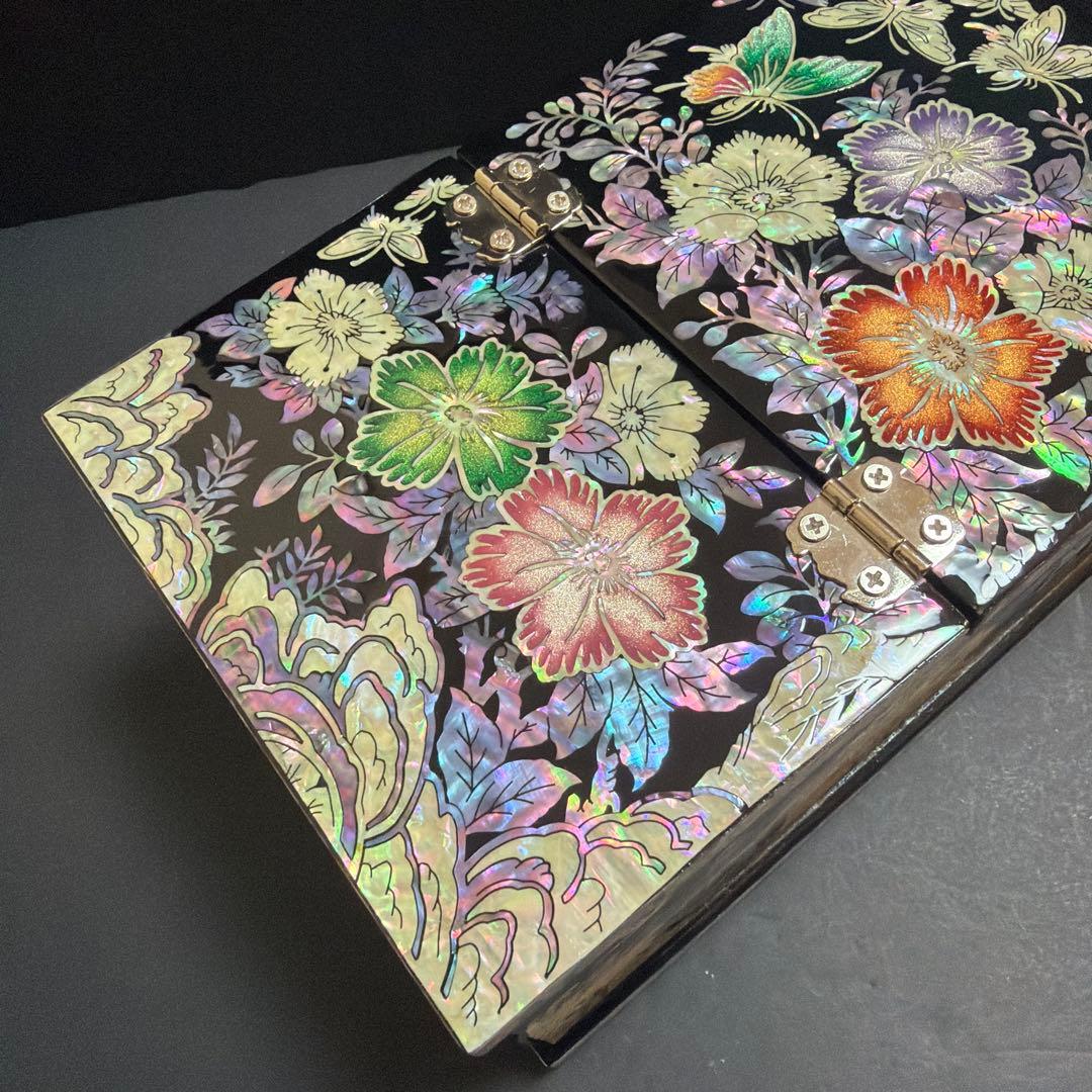 韓国伝統工芸 螺鈿細工 鏡付き ジュエリーボックス