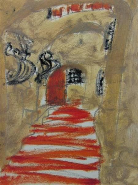 三岸節子、【カーニュの階段】、希少なデッサン・画集画