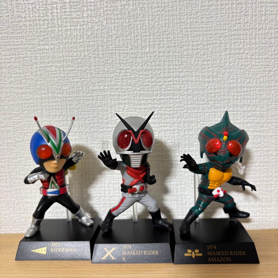 仮面ライダー　50thデフォルメクスフィギュア◎ライダーマン　X アマゾン　計6