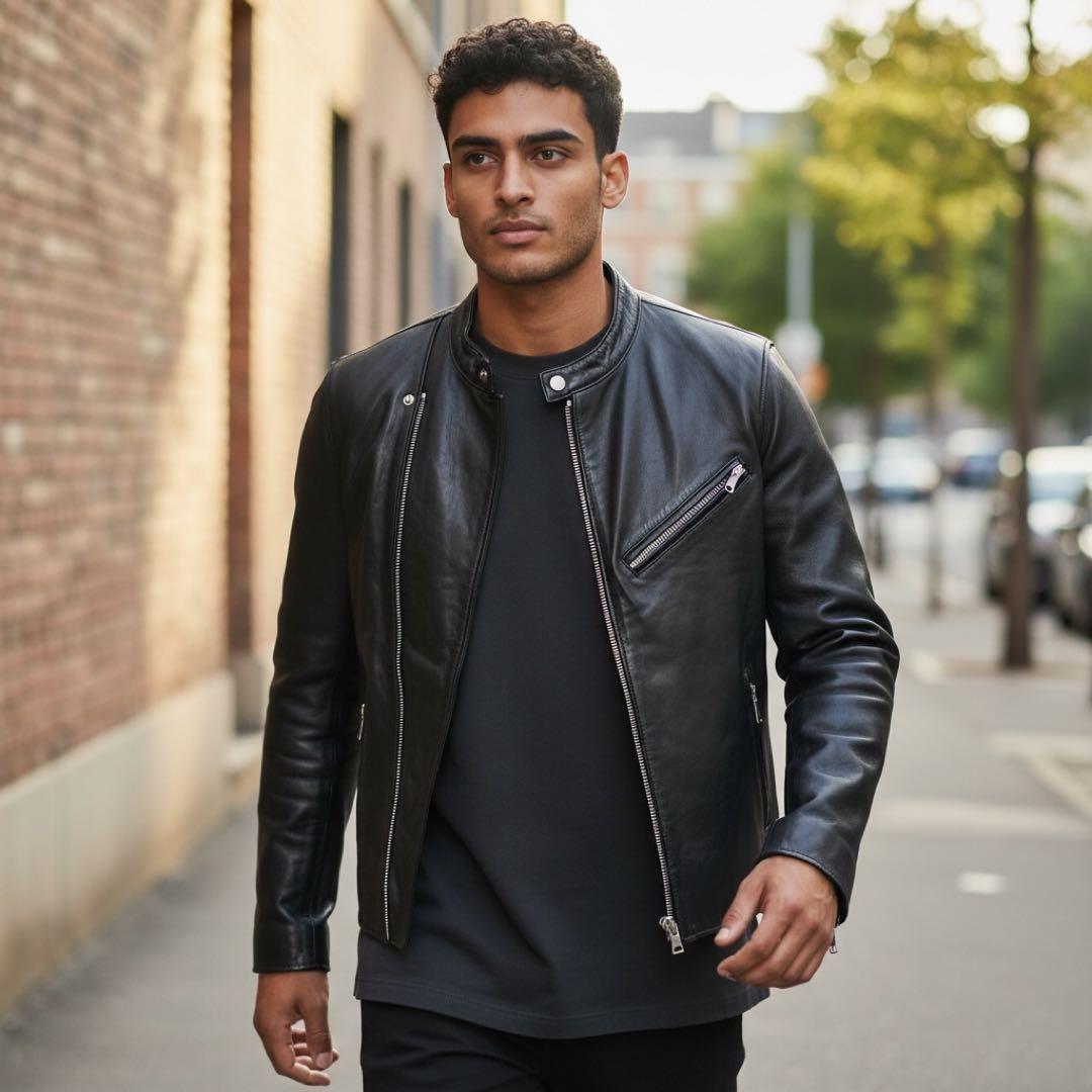 BEAMS HEART 羊革 シングルライダース L 黒