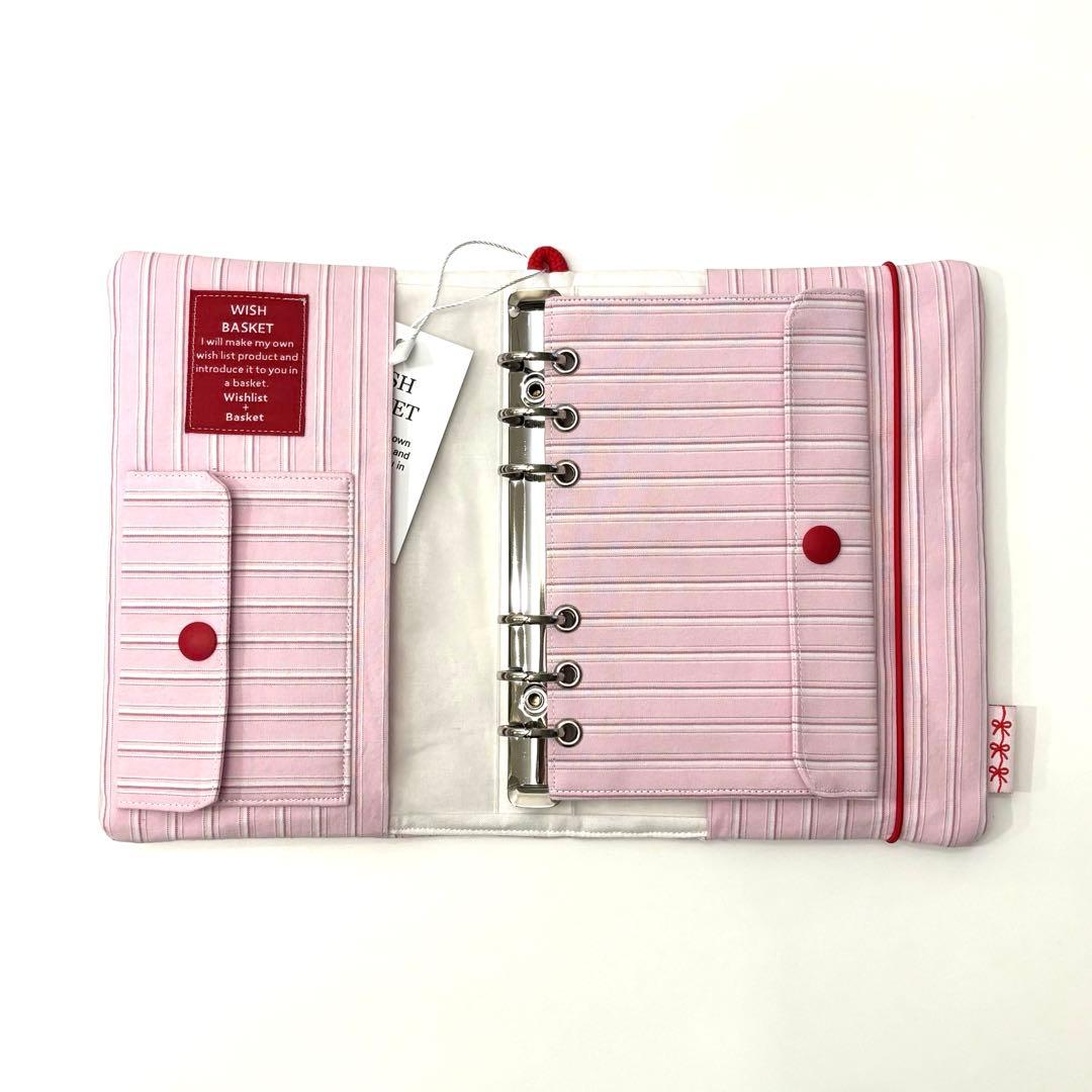韓国 A6 バインダーカバー リボン ブックカバー 貯金 ピンク 韓国 貯金