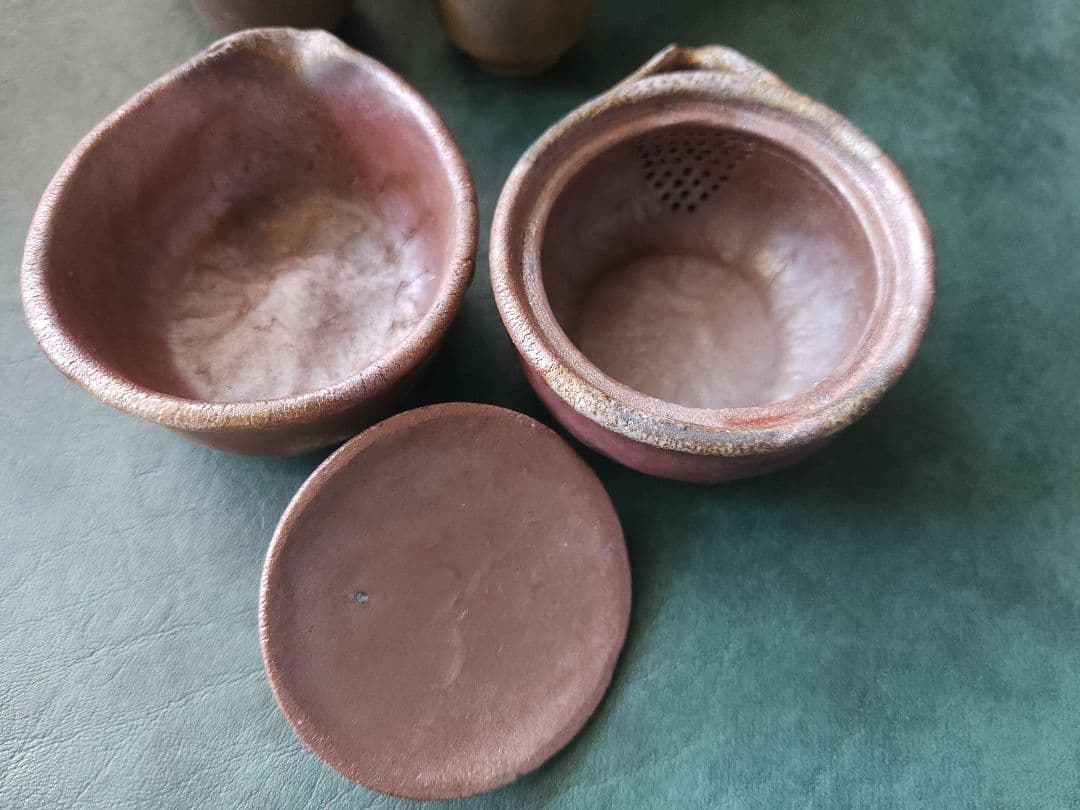 備前焼 松園 宝瓶 茶器 揃 未使用