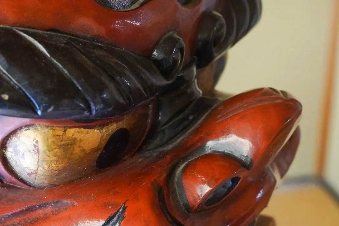 時代物 【一尺 獅子頭 ①】 木彫 獅子舞 民藝 骨董品 古道具 - メルカリ