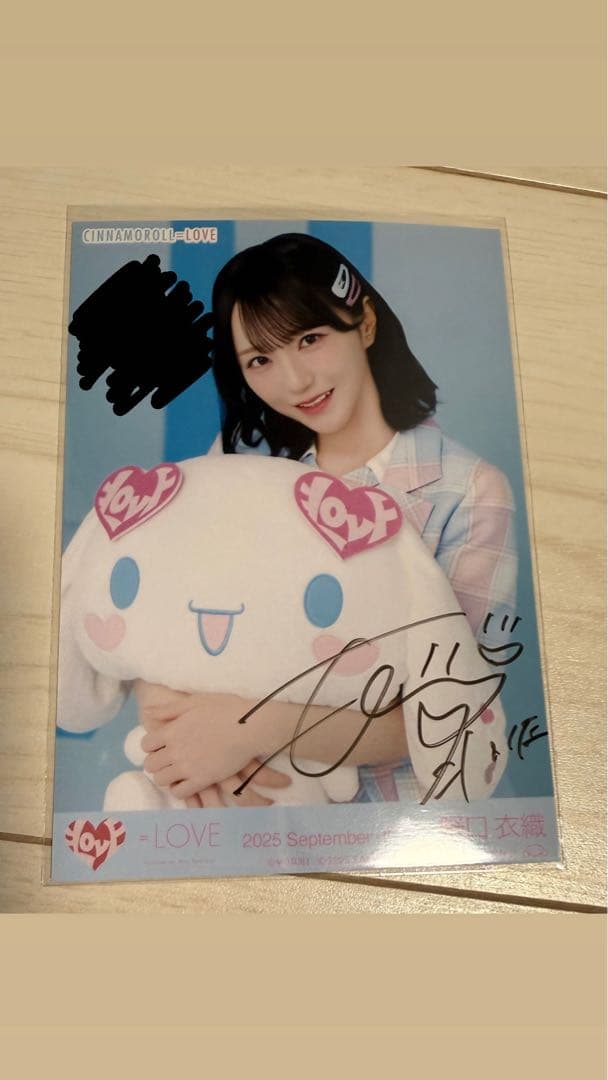 イコラブ 生写真 シナモロールコラボ2025 シナモン 野口衣織 直筆 ヨリ