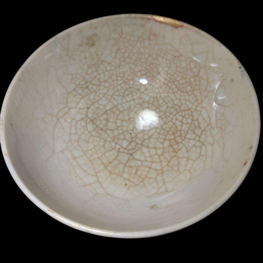 清代　山水楼閣文煎茶茶碗　金継ぎ