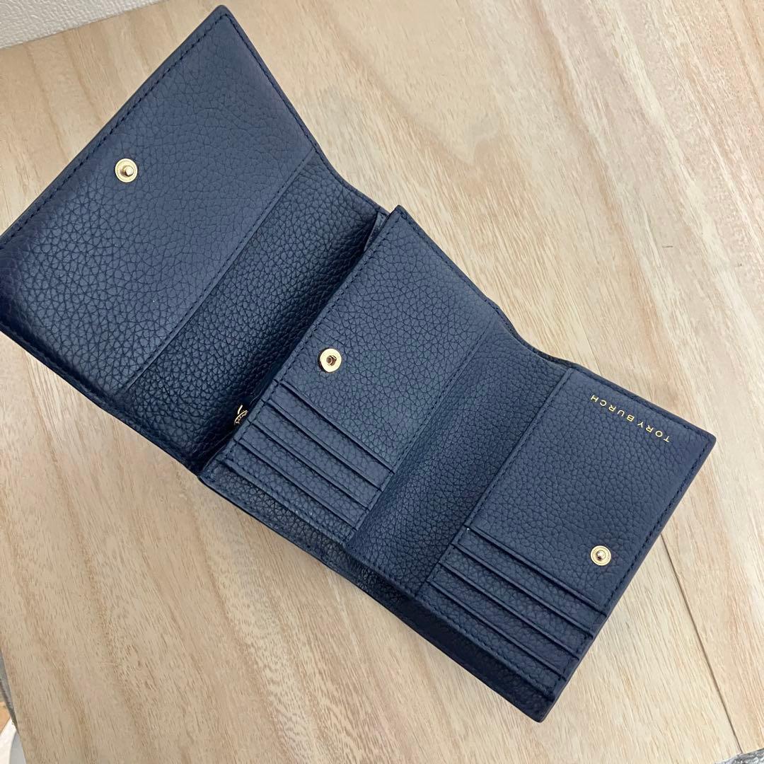 極美品✨ Tory Burch✨トリーバーチ✨大きめ三つ折り✨財布✨ネイビー