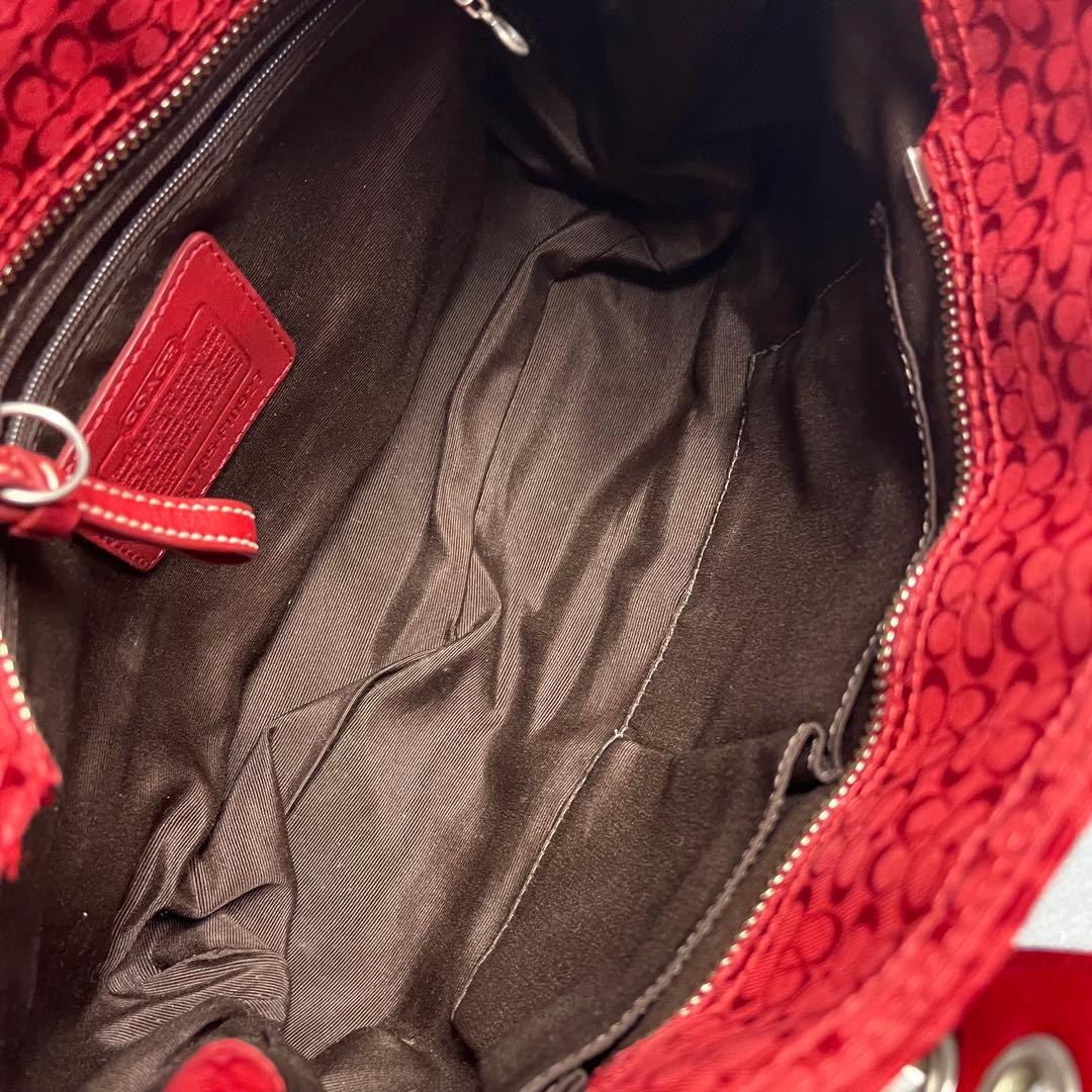 COACH コーチ ハンドバッグ シグネチャー レッド 赤