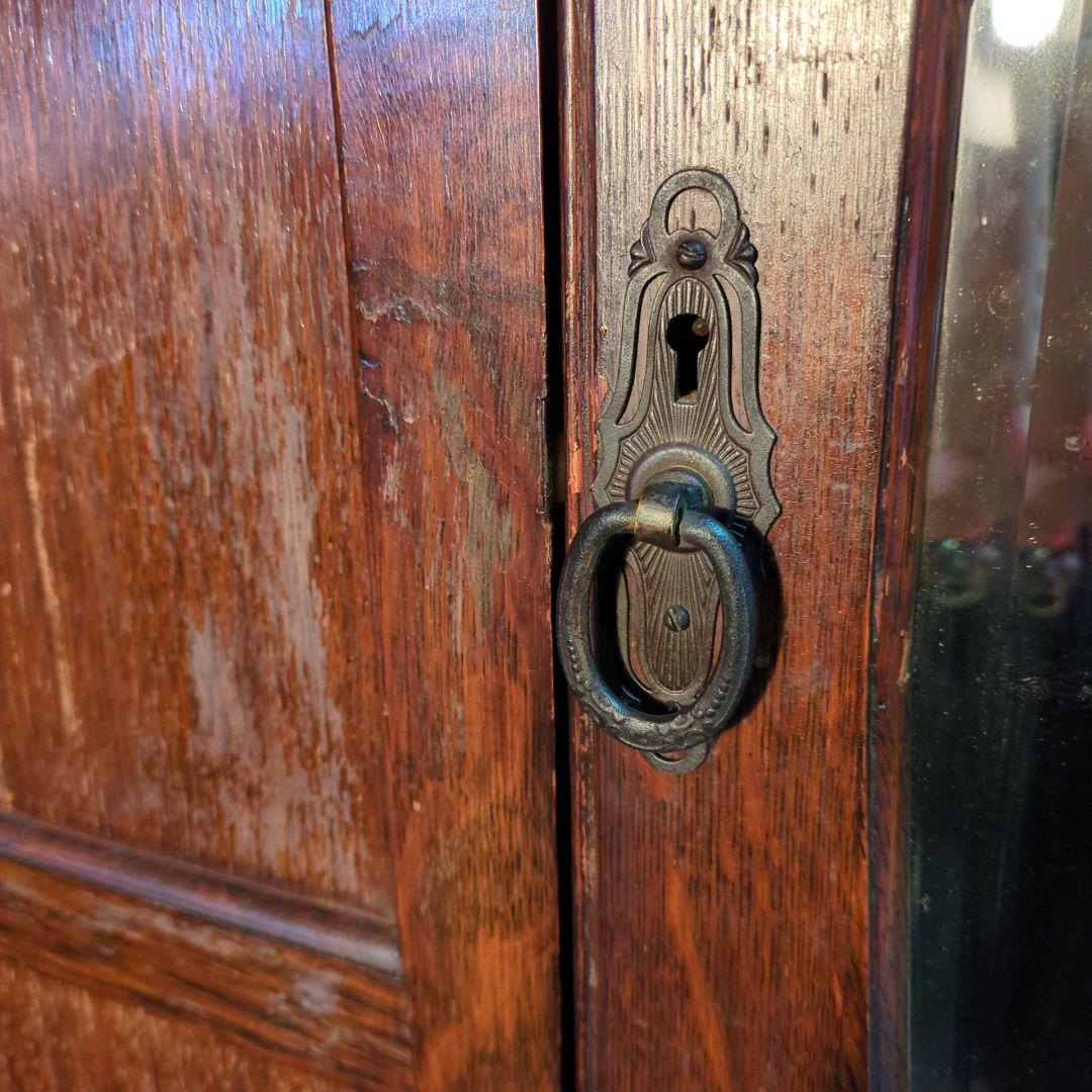 英国アンティーク◇オーバル姿見付きワードローブ イギリス ビンテージ家具